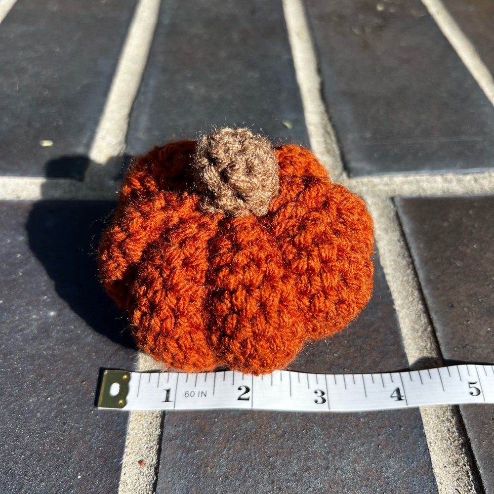 Hand Crocheted Set of 5 Rustic White & Orange Pumpkins Fall Halloween Decor! - Picture 11 of 12